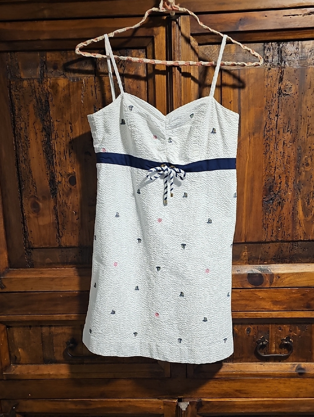Lilly Pulitzer Nautical Embroidered Sundress with Rope Tie. Size 4.